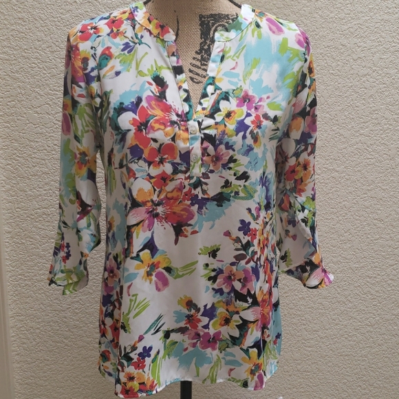 Chenault Tops - Chenault Floral Print Blouse